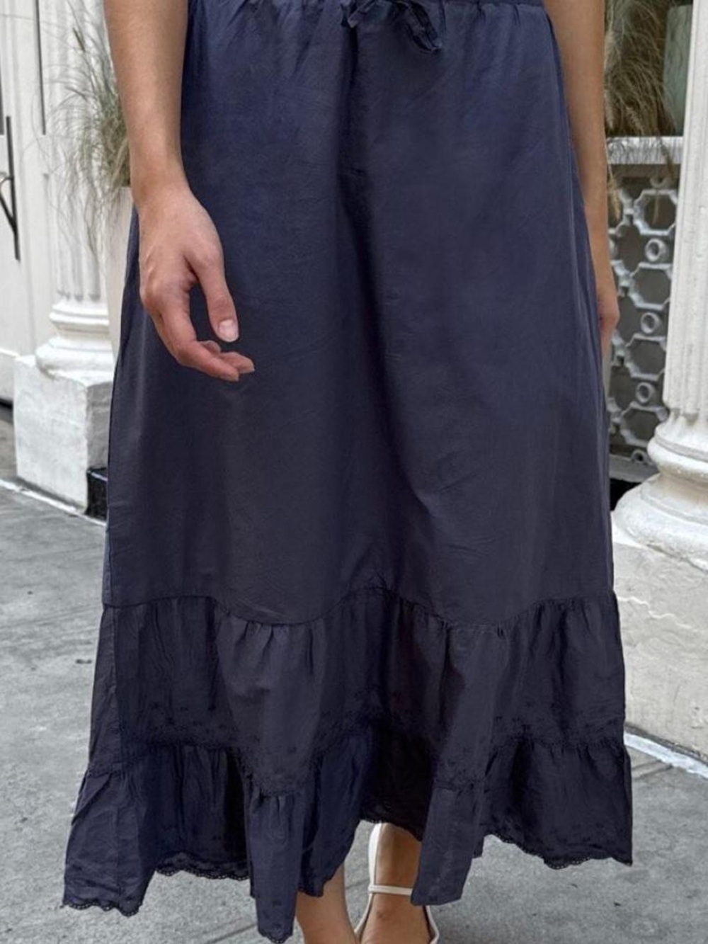 Brandy Melville Navy Tiered Maxi Skirt